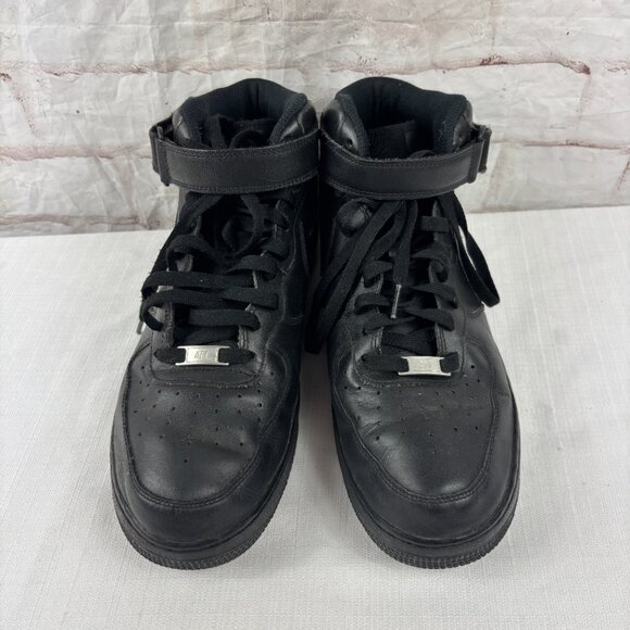 Nike Men's 11 Air Force 1 Mid '07 Black Athletic Lace-up Sneakers - Picture 6 of 14
